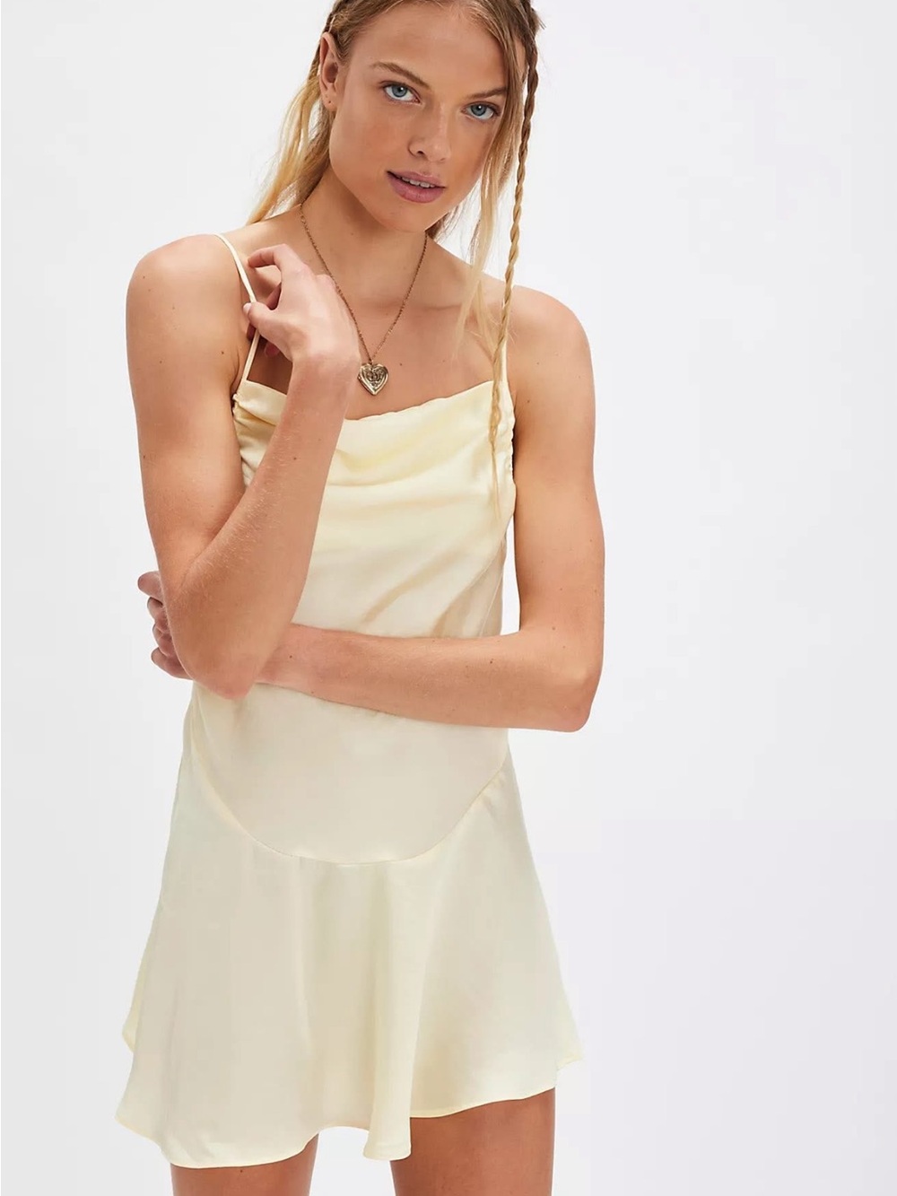 Free People Intimately Spring fling Mini Slip Dress in butter yellow